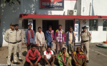 चोरी, बलवा व आबकारी के फरार 09 वारंटी भेजे गए जेल