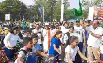 अखिल भारतीय मारवाड़ी युवा मंच कोरबा ने किया साइक्लोथान का आयोजन