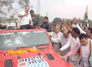 कोरबा जिला की सीमा ग्राम लबेद में भारत जोड़ो न्याय यात्रा का जयसिंह के नेतृत्व में जोरदार स्वागत