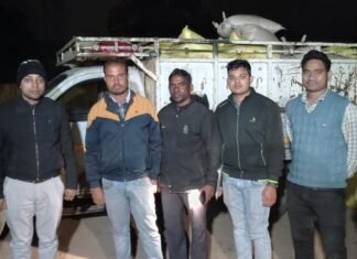 अवैध धान परिवहन पर संयुक्त कार्रवाई, पिकअप वाहन सहित 58 बोरी धान जप्त
