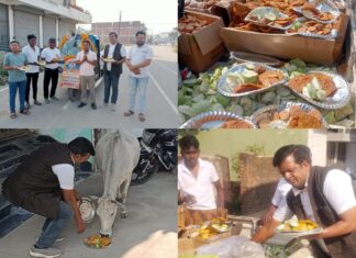 नववर्ष पर गौ सेवा संगठन खरसिया द्वारा गौवंश और बेजुबानों को कराया भोजन