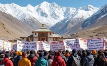 लद्दाख में उठी हक़ की आवाज़: राज्य का दर्जा और छठी अनुसूची की मांग को लेकर भारी विरोध प्रदर्शन