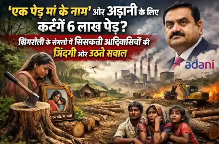 एक पेड़ मां के नाम लगाओ, अडानी के लिए 6 लाख काटो? सिंगरौली के जंगलों में आदिवासियों की सिसकियां और बुलंद होते इंसानी सवाल!