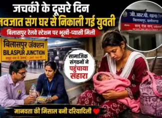 जचकी के दूसरे दिन नवजात संग घर से निकाली गई युवती, बिलासपुर रेलवे स्टेशन पर भूखी-प्यासी मिली; सामाजिक संगठनों ने पहुंचाया सहारा