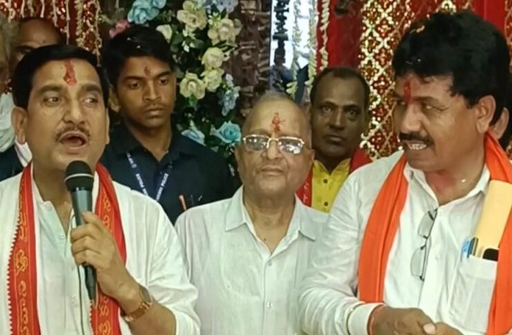 श्री राधाकृष्ण मंदिर की प्राण प्रतिष्ठा केंद्रीय मंत्री तोखन साहू के हाथों हुई सम्पन्न