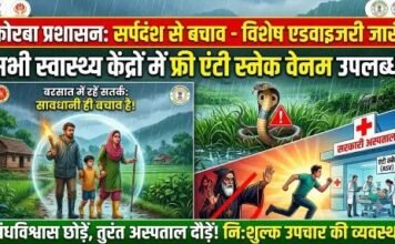 कोरबा में सर्पदंश से बचाव के लिए एडवाइजरी जारी: सभी स्वास्थ्य केंद्रों में एंटी स्नेक वेनम उपलब्ध