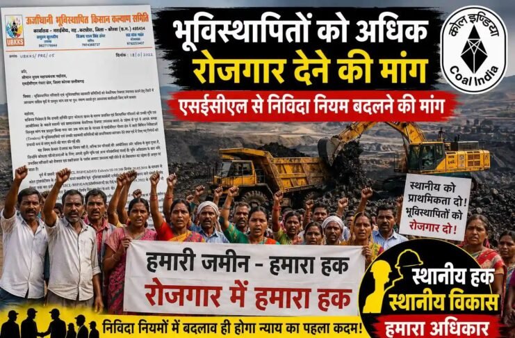 भूविस्थापितों को अधिक रोजगार देने एसईसीएल से निविदा नियम बदलने की मांग