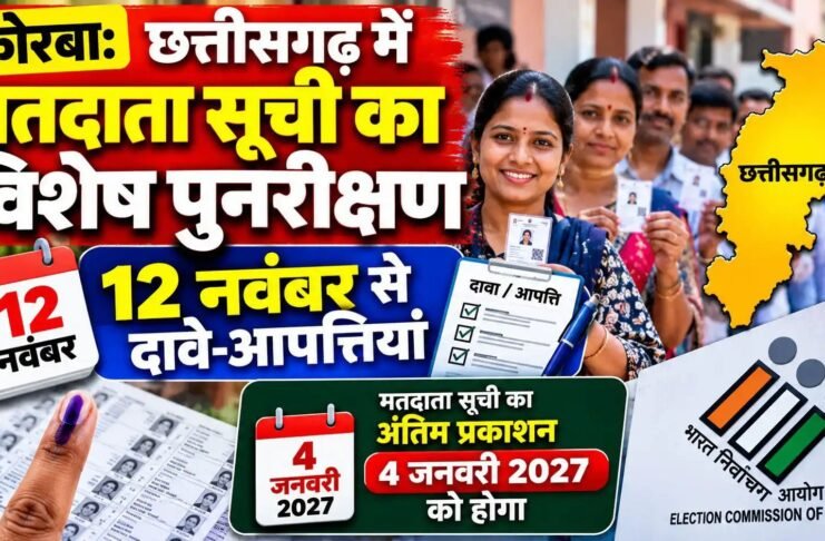 कोरबा: छत्तीसगढ़ में मतदाता सूची का विशेष पुनरीक्षण, 12 नवंबर से दावे-आपत्तियां